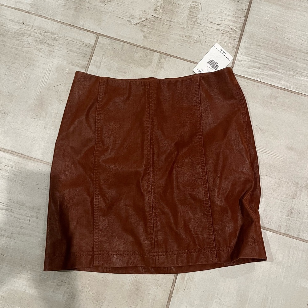 Suede/leather Free People skirt GORGEOUS